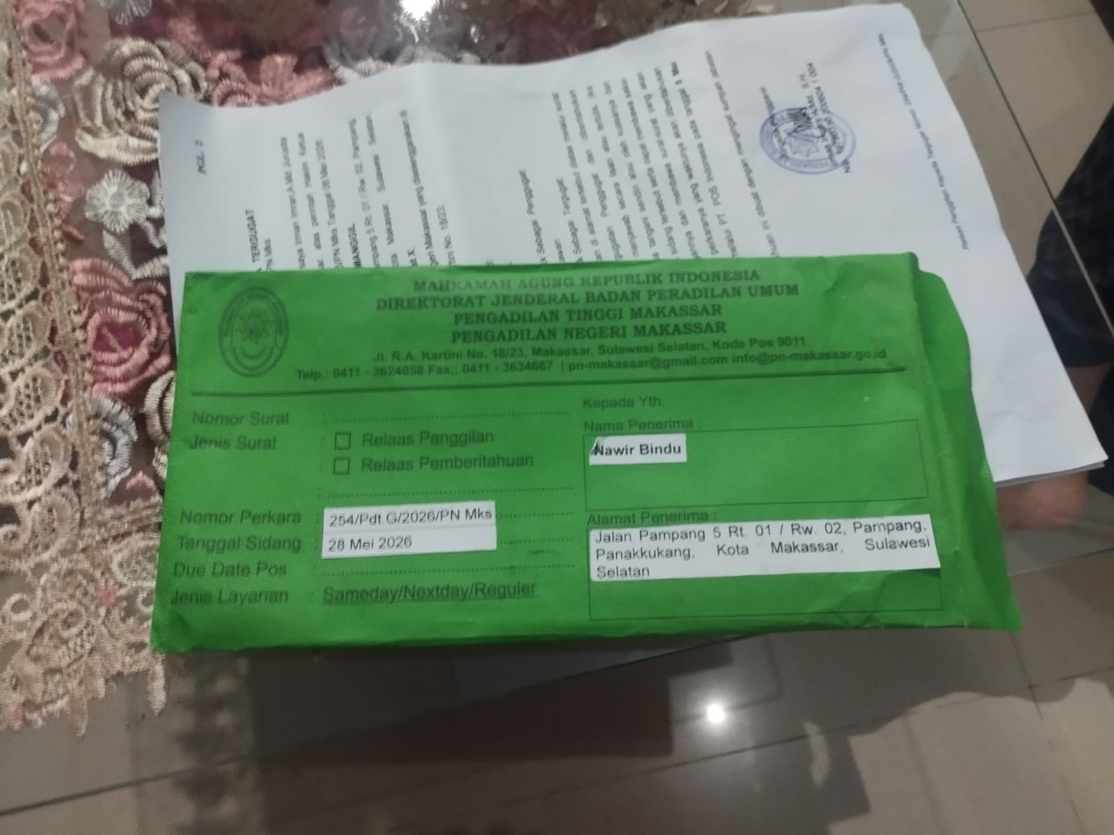 Ketua LMR-RI Komwil Sulsel Hisbul Tanang. S. H., Angkat Bicara Mengenai Ke  Absahan Surat Relaas Panggilan Pengadilan Negeri Makassar.